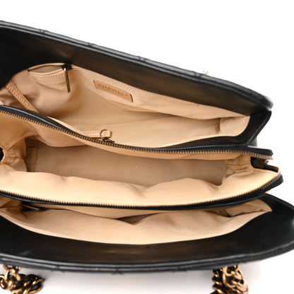 Chanel Calfskin Quilted Small CC Crown Tote Black 5 of 11
