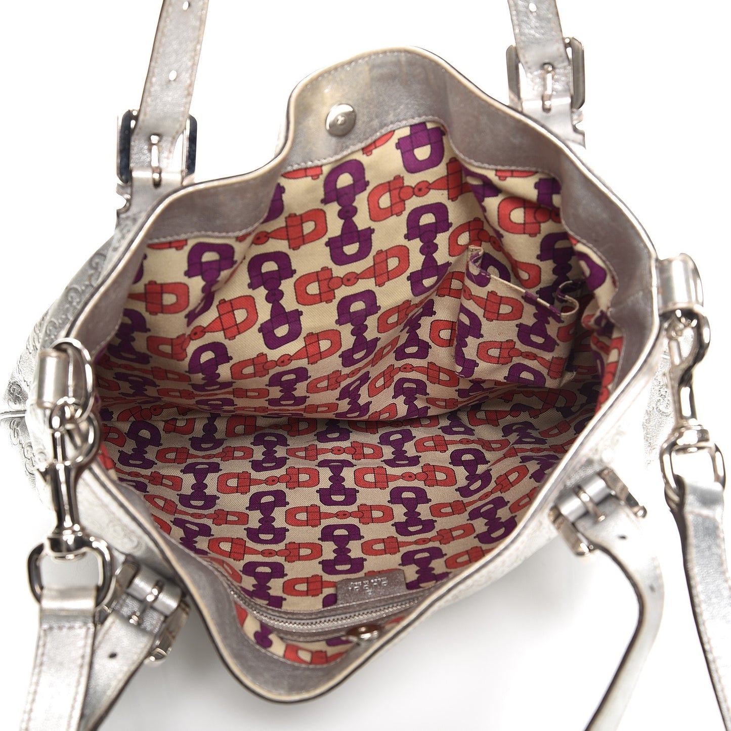 Guccissima Medium Britt Tote Silver