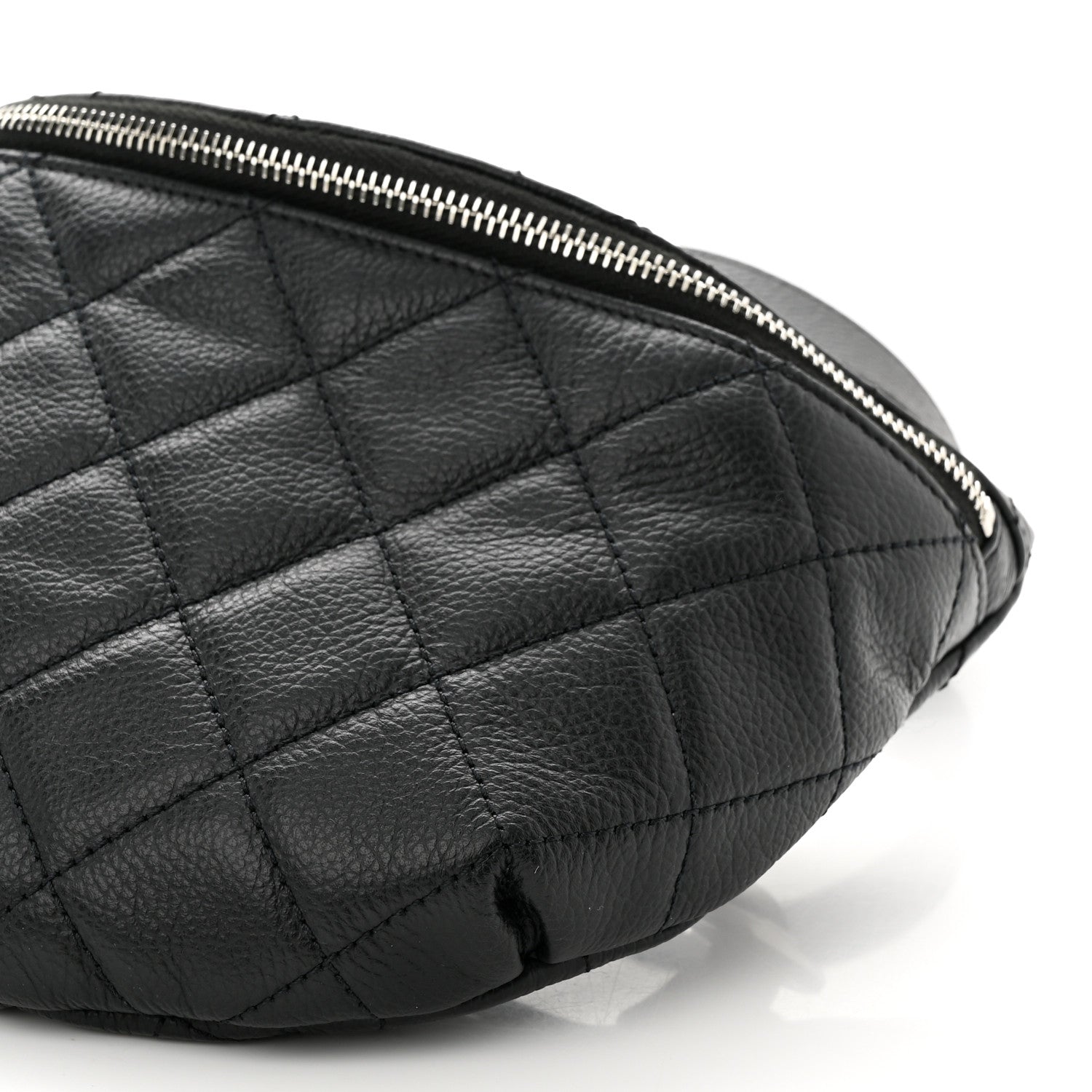 Chanel Grained Calfskin Quilted Waist Belt Bag Black 10 of 10