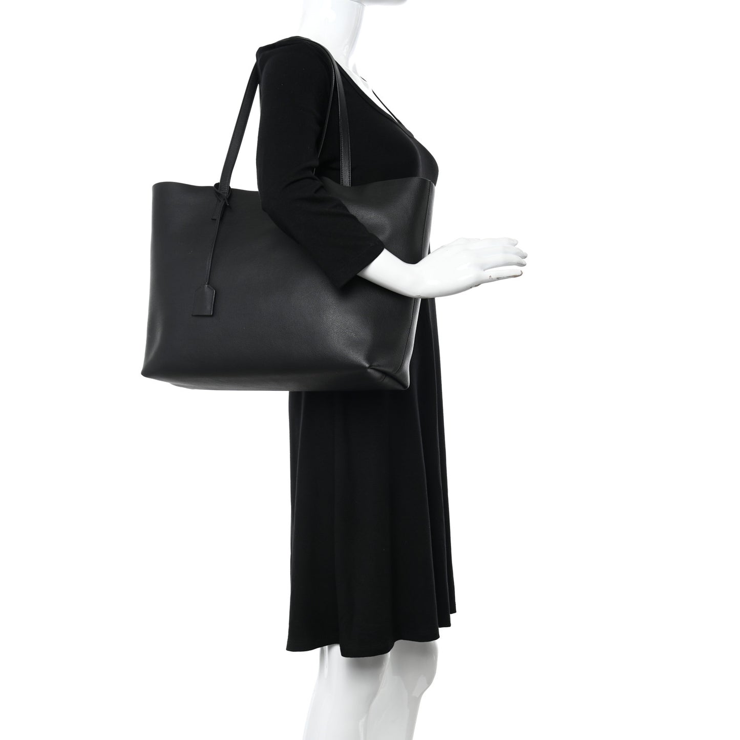 Calfskin Large Shopping Tote Black