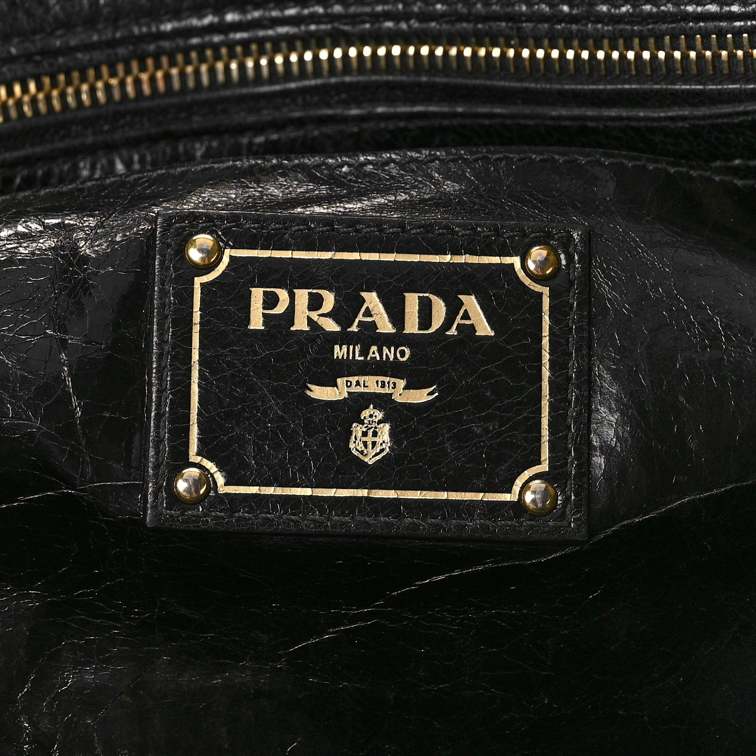Prada Vitello Shine Tote Black 6 of 9