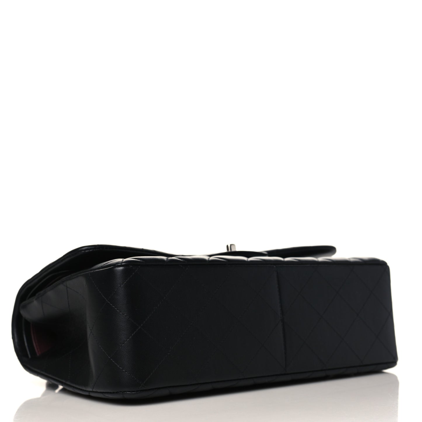 Lambskin Quilted Jumbo Double Flap Black