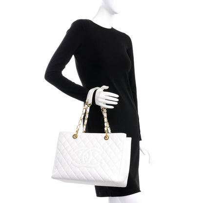 Chanel Caviar Quilted Grand Shopping Tote GST White 2 of 16
