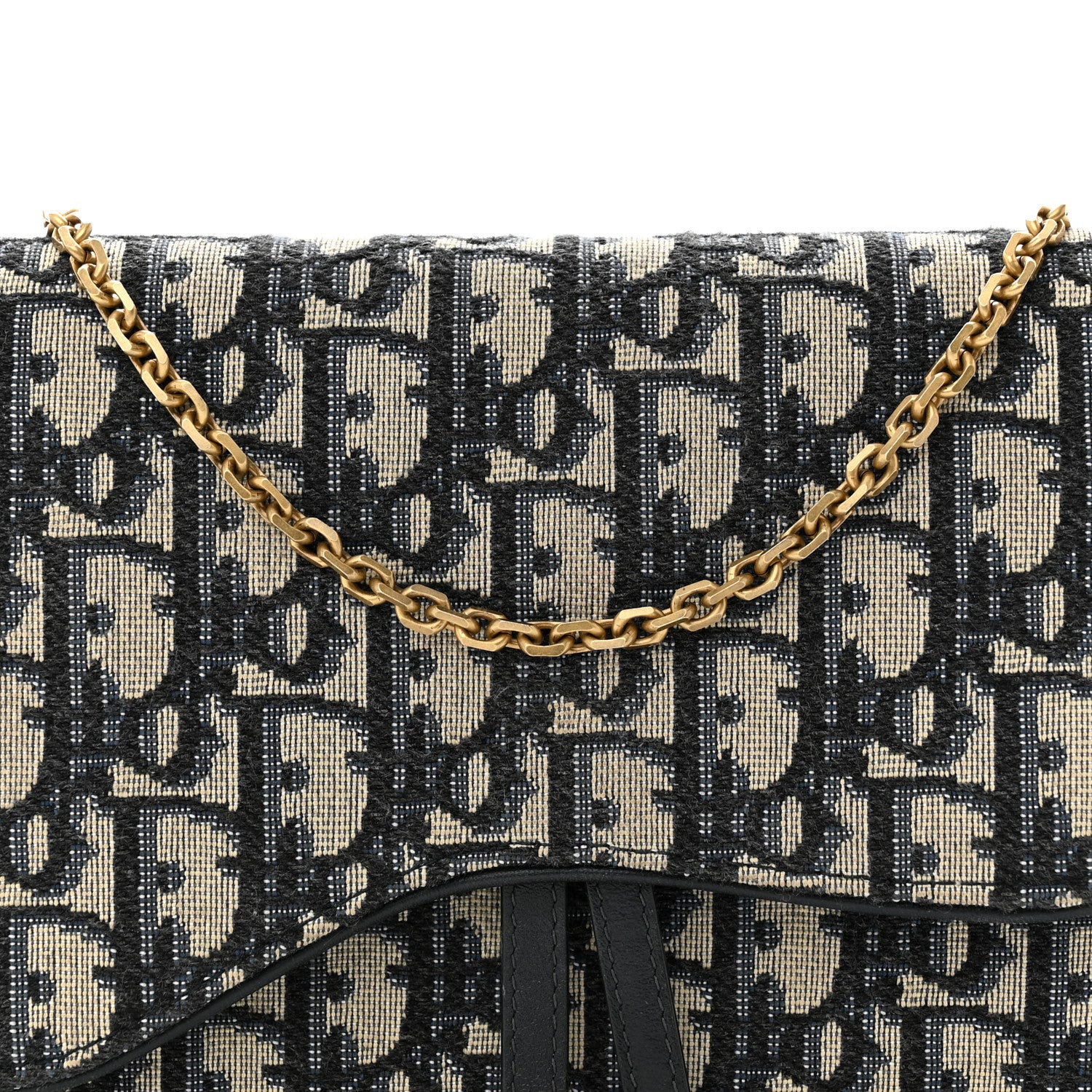 Christian Dior Oblique Saddle Chain Pouch Blue 8 of 13