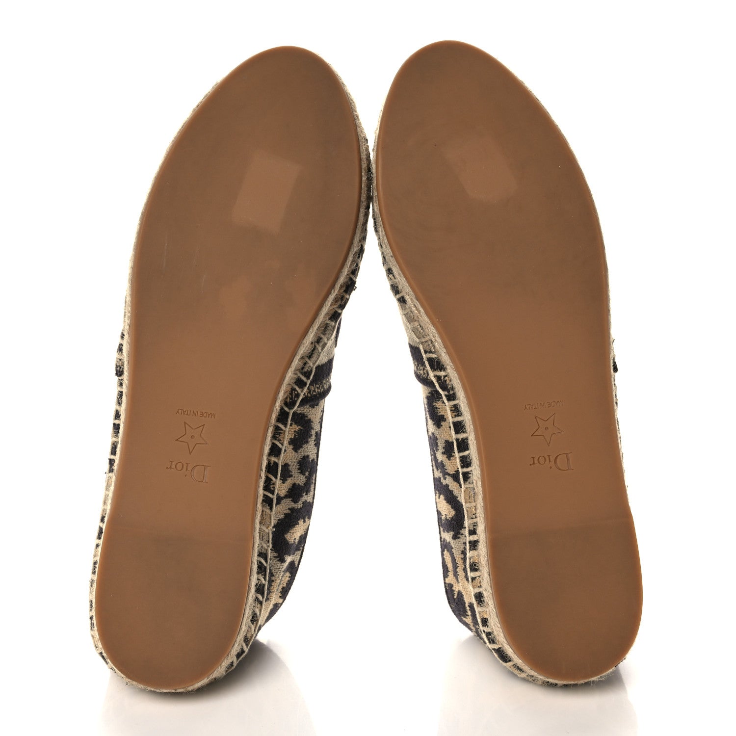 Christian Dior Cotton Embroidered Leopard Print Granville Espadrille 40 Natural 5 of 9