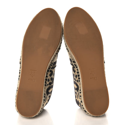Christian Dior Cotton Embroidered Leopard Print Granville Espadrille 40 Natural 5 of 9