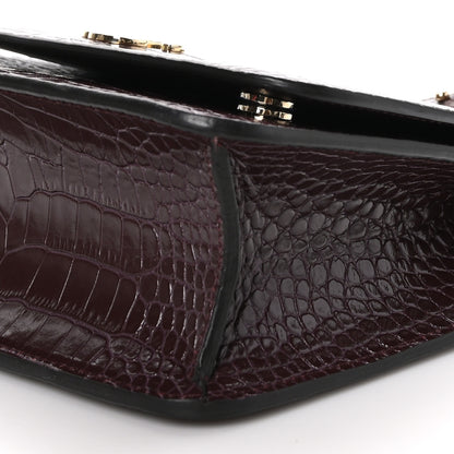 Jimmy Choo Calfskin Crocodile Embossed Medium JC Top Handle Bordeaux 8 of 8