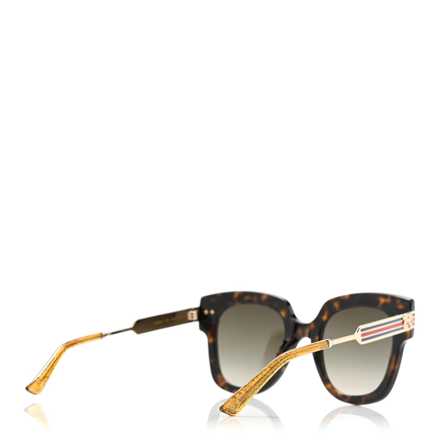 Acetate Square Frame Web Sunglasses GG0281S Havana