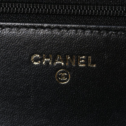 Chanel Lambskin Crystal Quilted Trendy CC Top Handle WOC Flap Bag Black 6 of 11