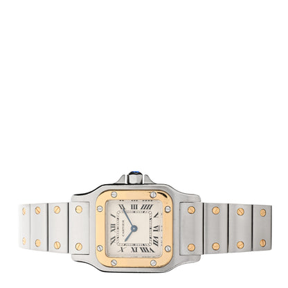 Cartier Stainless Steel 18K Yellow Gold 24mm Santos De Cartier Galbee Quartz Watch 2 of 4