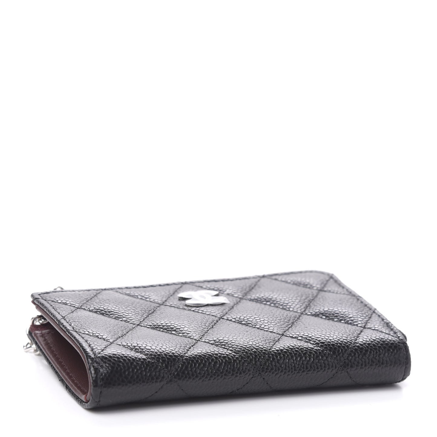 Caviar Quilted Key Holder Case Black
