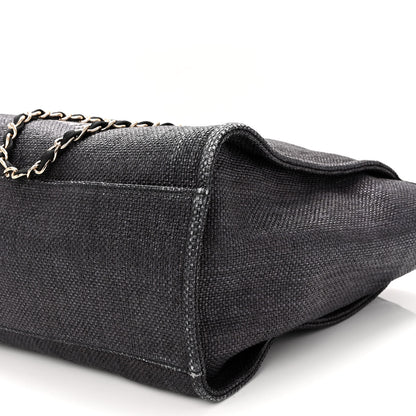 Chanel Woven Straw Raffia Medium Deauville Tote Black 8 of 9