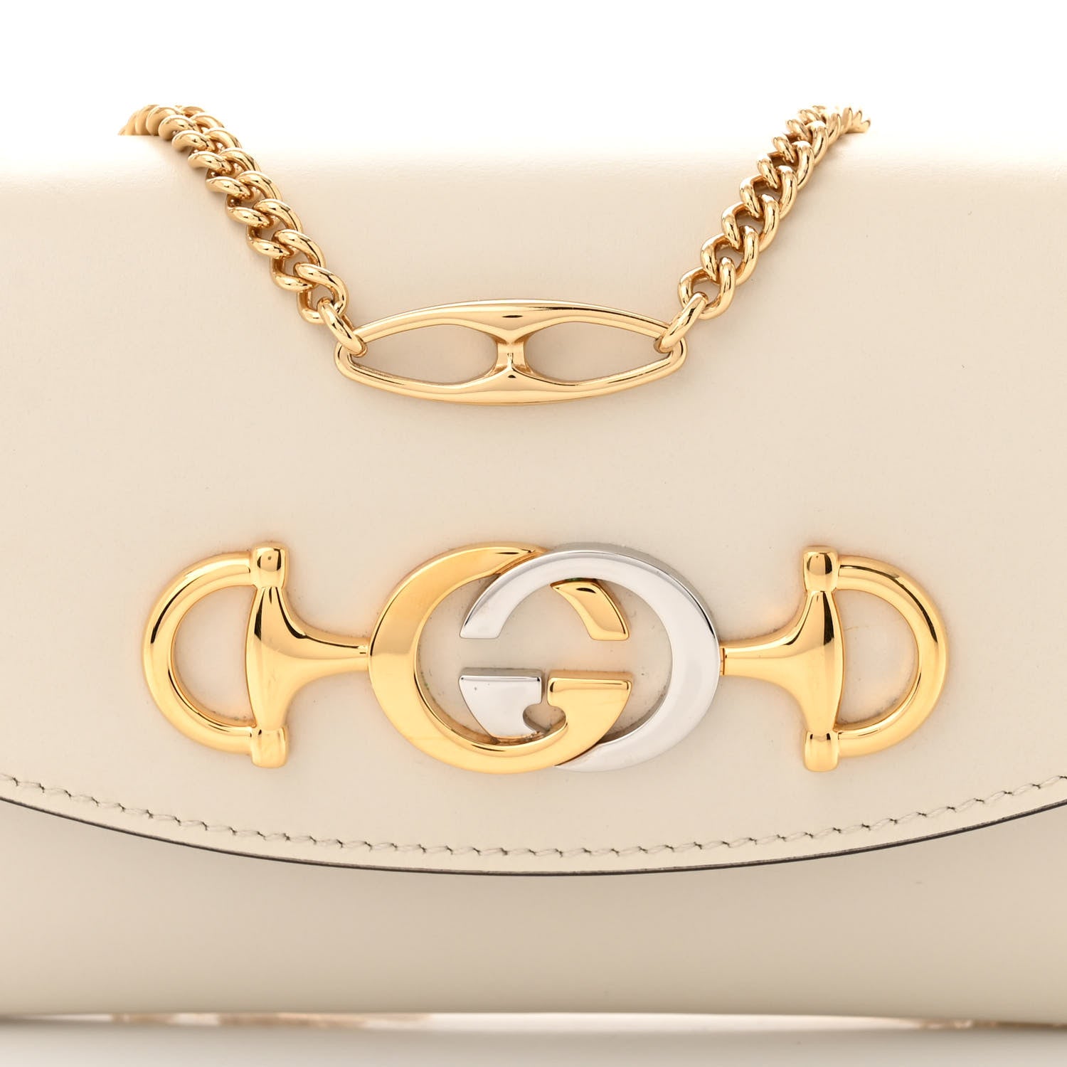 Gucci Smooth Calfskin Mini Zumi Shoulder Bag White 8 of 10