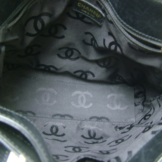 Chanel Leathter Quilted Surpique Tote Black 9 of 10