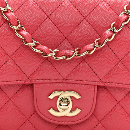 Chanel Caviar Quilted Mini Rectangular Flap Dark Pink 7 of 7