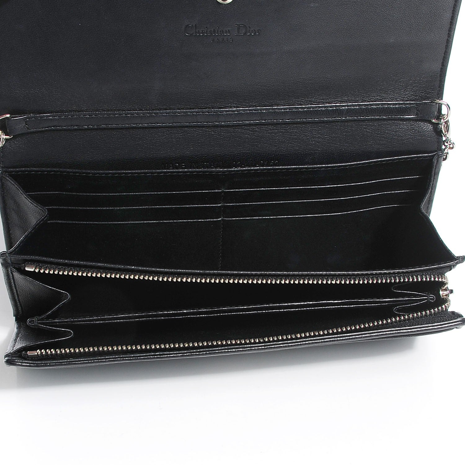 Christian Dior Lambskin Cannage Lady Dior Rendezvous Wallet On Chain Black 5 of 7