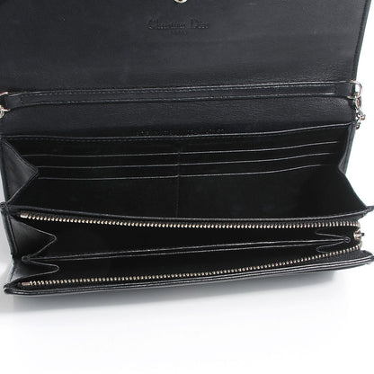 Christian Dior Lambskin Cannage Lady Dior Rendezvous Wallet On Chain Black 5 of 7