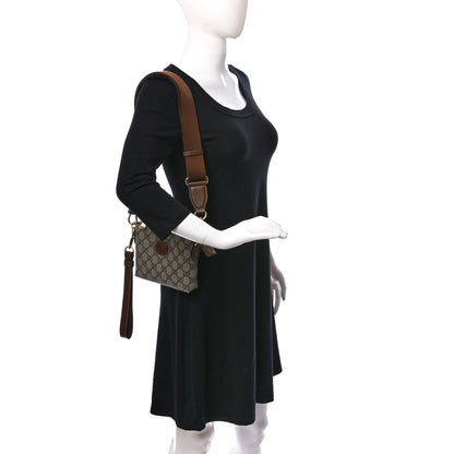 Gucci GG Supreme Monogram Azalea Calfskin Small Retro Interlocking G Wristlet Messenger Bag Beige Ebony Brown Sugar 2 of 8