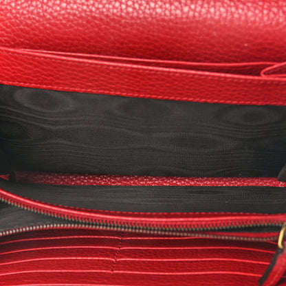 Gucci Calfskin GG Marmont Chain Wallet Vulcanic Red 6 of 9