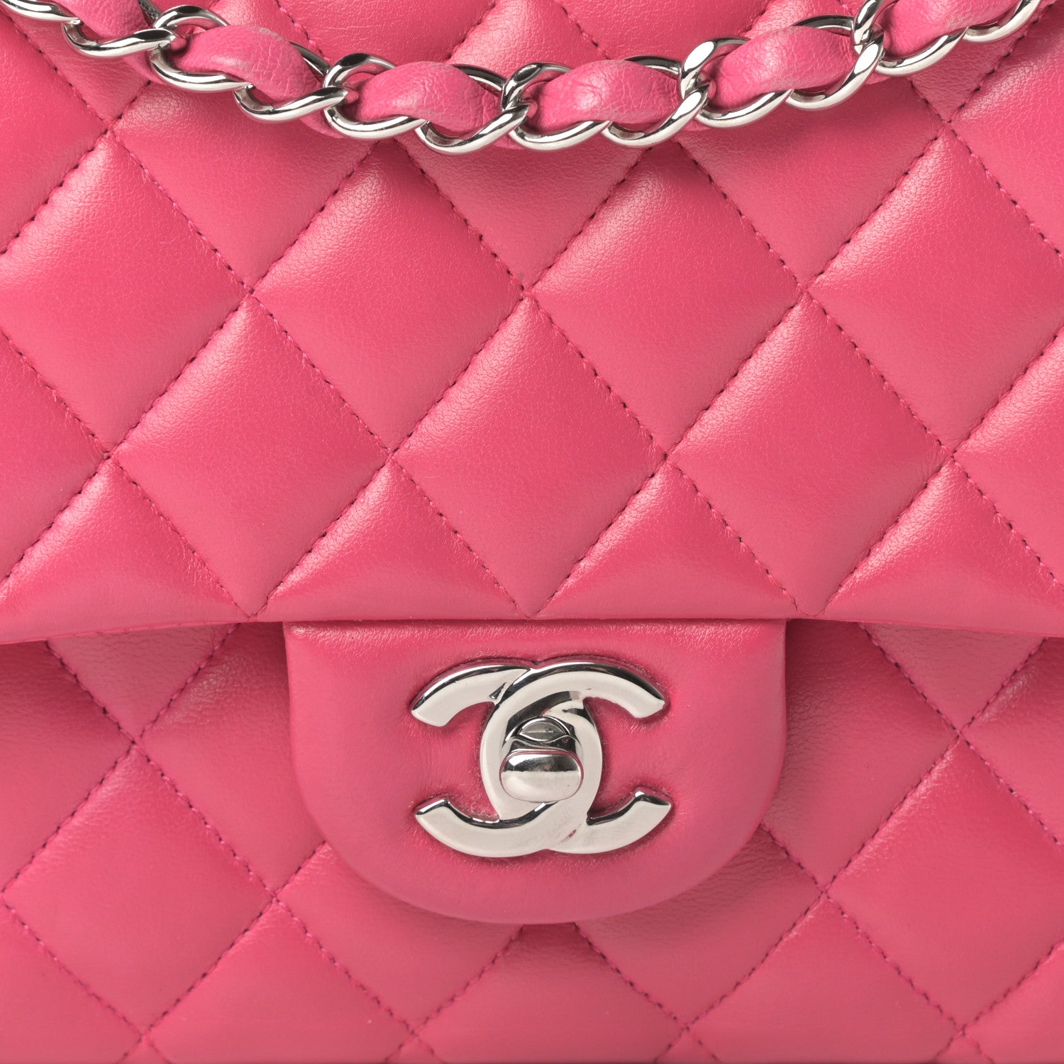 Chanel Lambskin Quilted Medium Double Flap Fuchsia 8 of 19
