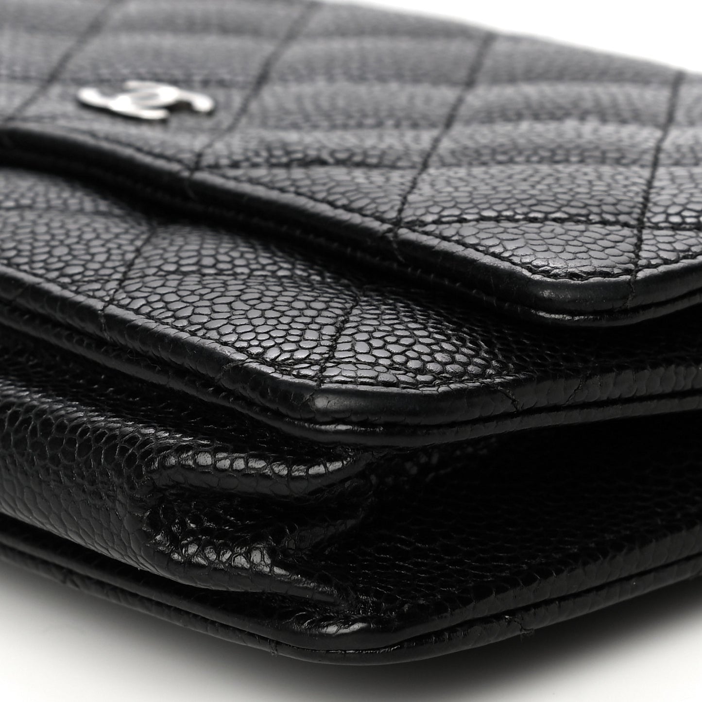 Caviar Quilted Wallet On Chain WOC Black