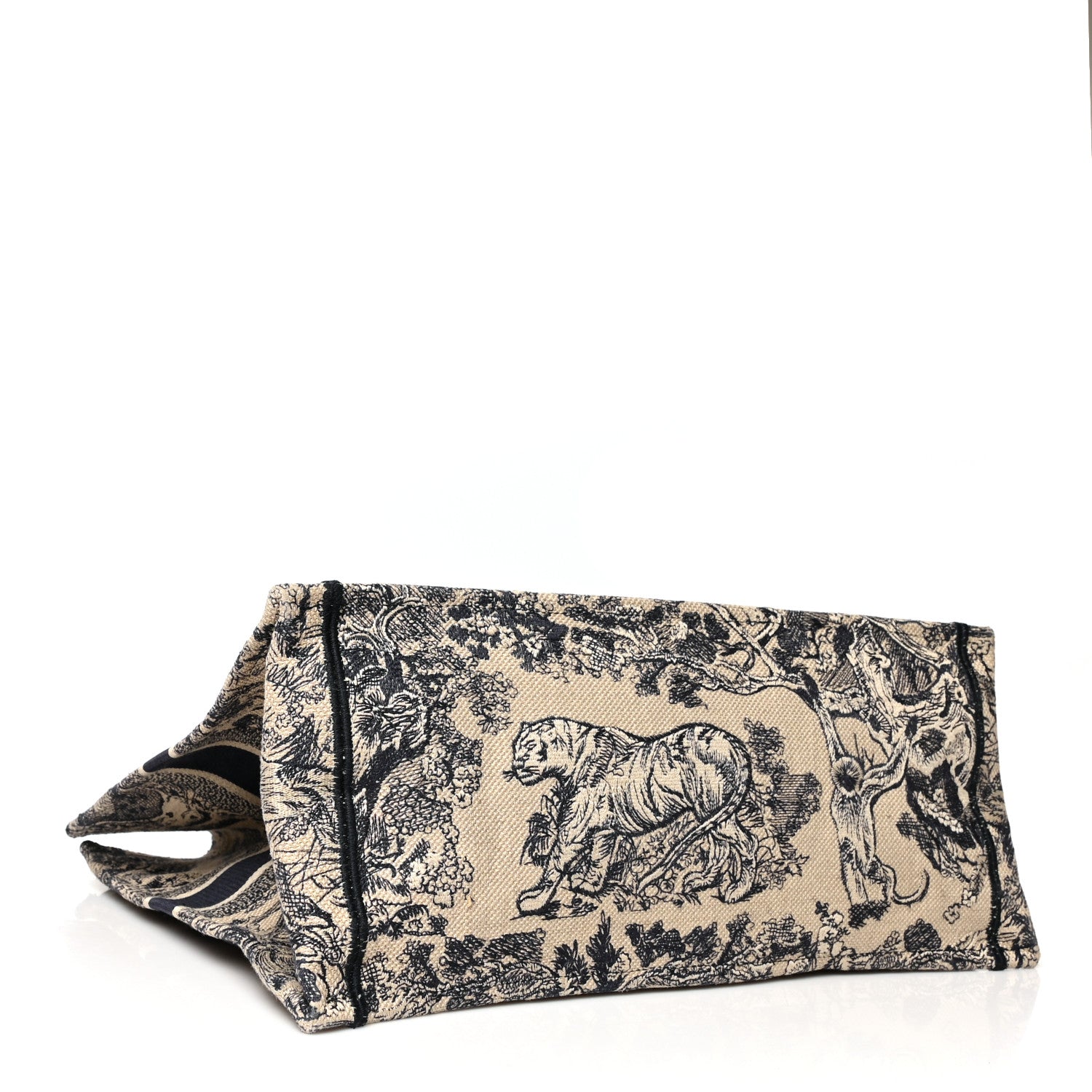 Christian Dior Canvas Embroidered Large Dioriviera Toile De Jouy Book Tote Black 3 of 12