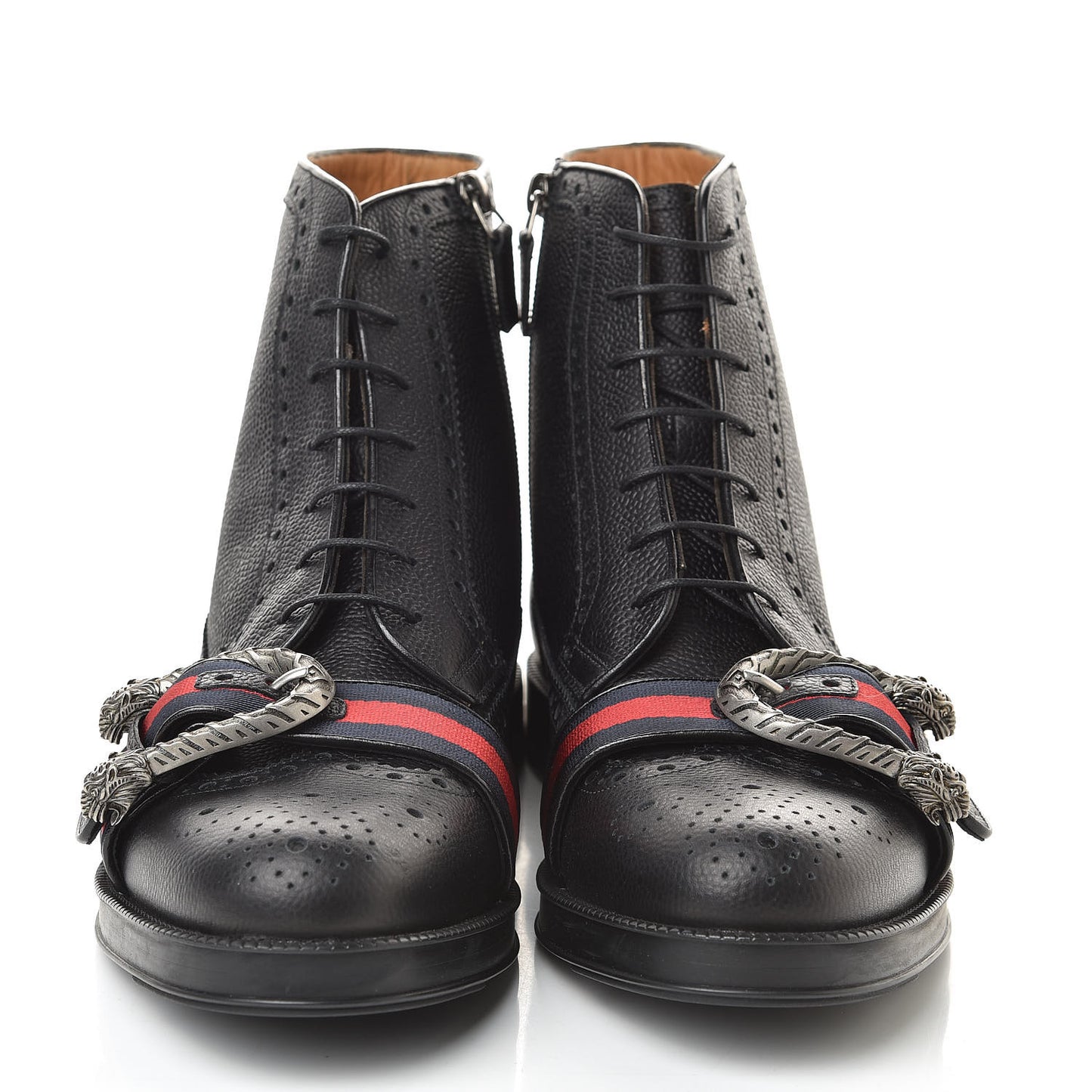 Pebbled Calfskin Dionysus Web Mens Martins Boots 9 Black