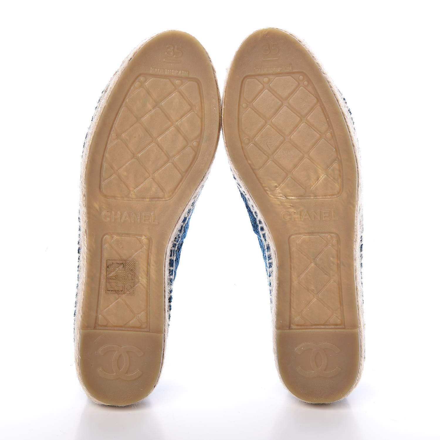 Chanel Velvet Grosgrain Quilted Camellia CC Espadrilles 35 Navy Black 6 of 9