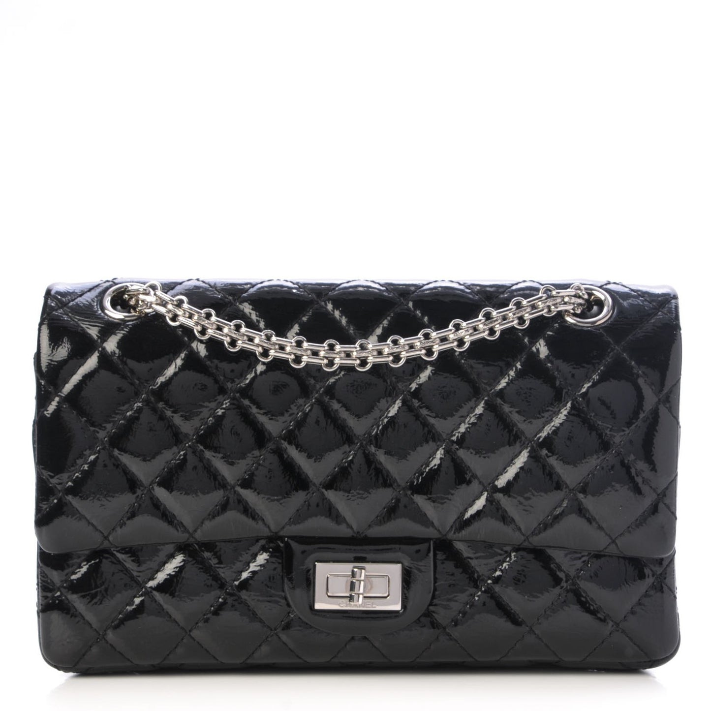 Glazed Calfskin Quilted 2.55 Reissue 225 Flap Black