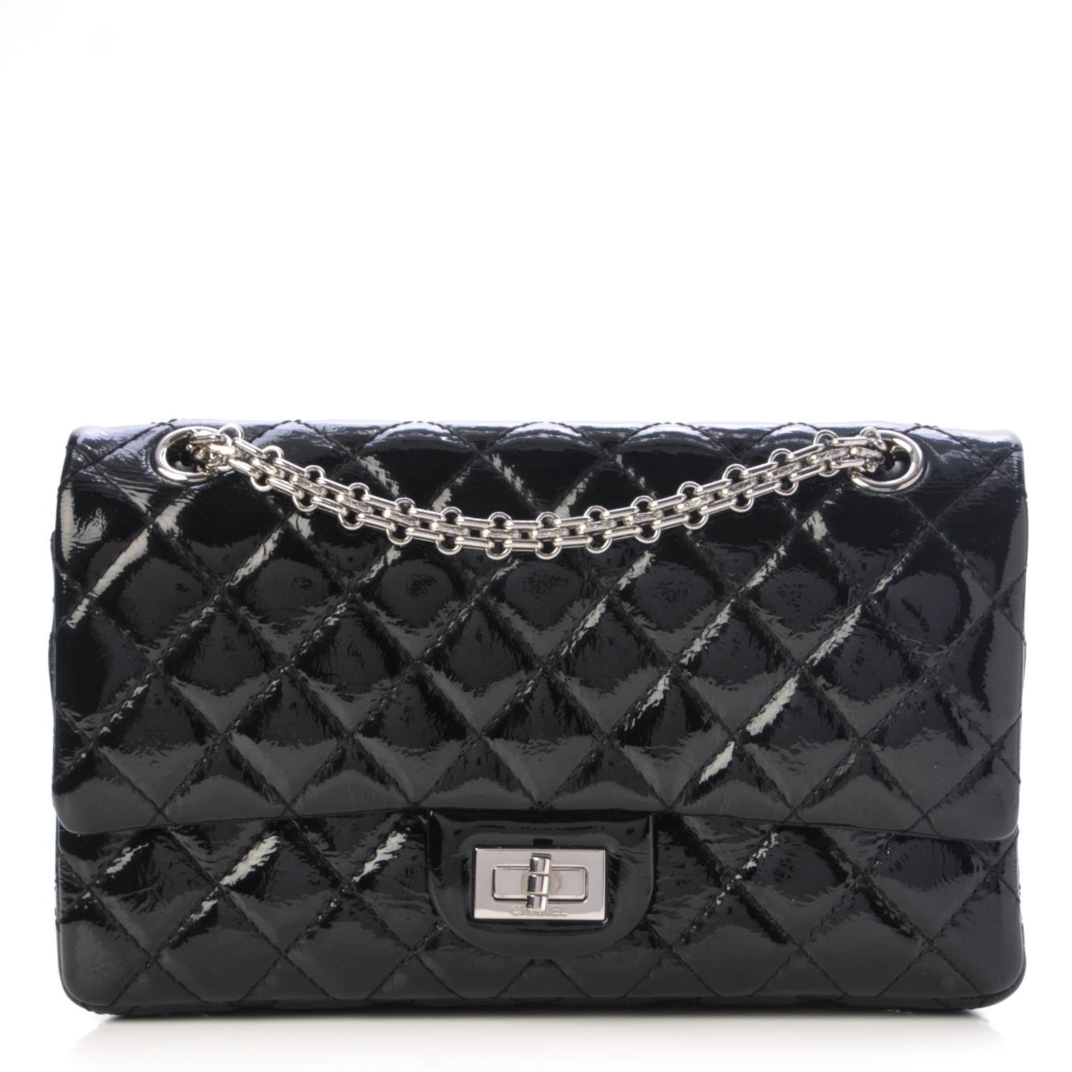 Chanel Glazed Calfskin Quilted 2.55 Reissue 225 Flap Black 1 of 8