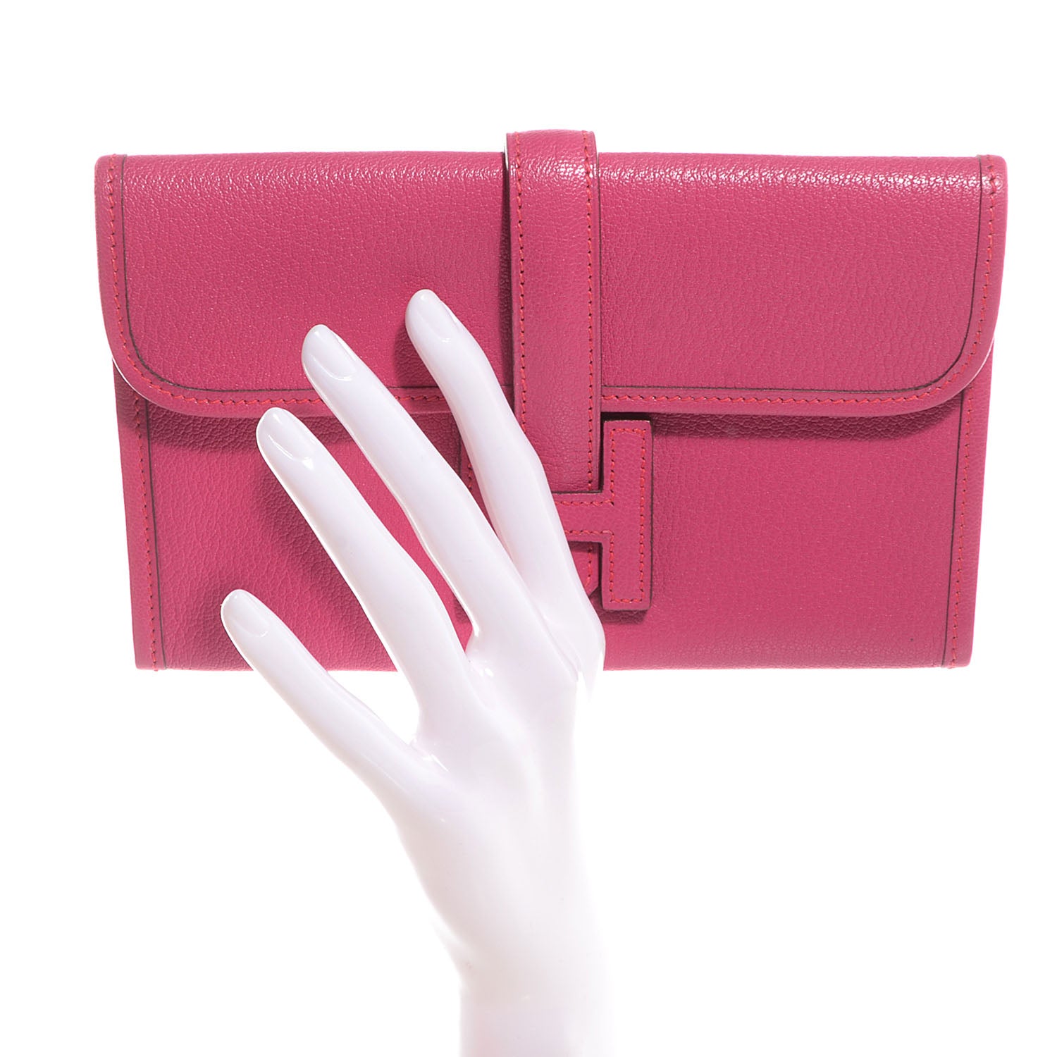 Hermes Chèvre Jige Mini 20 Clutch Fuchsia 2 of 19