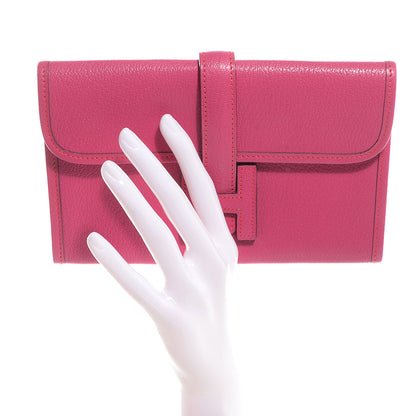Hermes Chèvre Jige Mini 20 Clutch Fuchsia 2 of 19