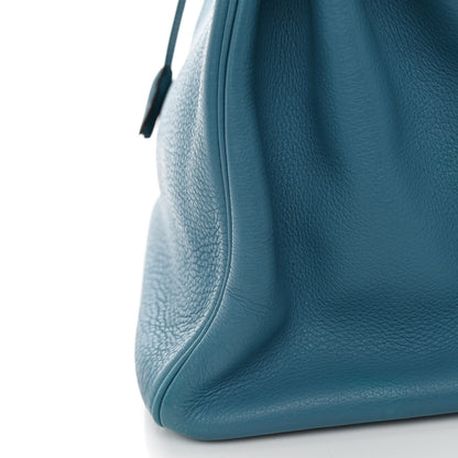 Hermes Taurillon Clemence Birkin 35 Blue Jean 13 of 14