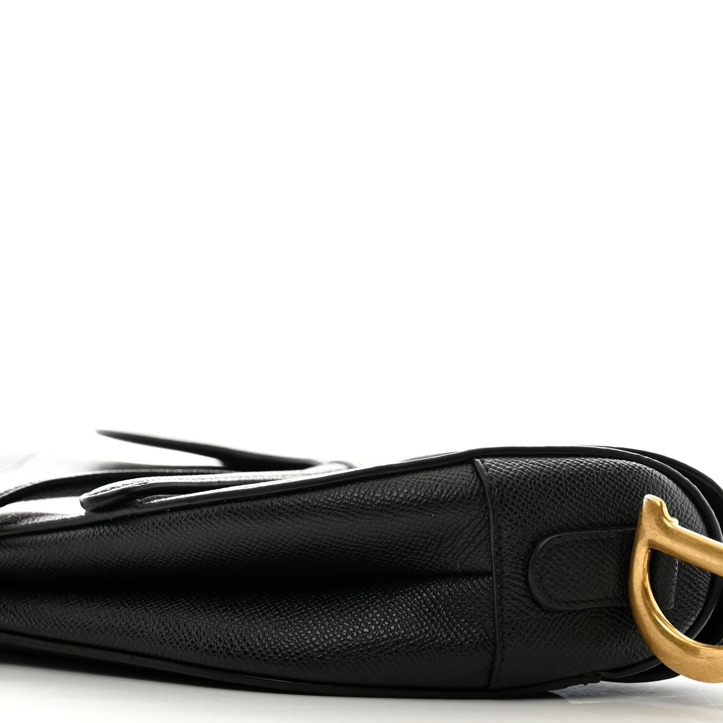 Grained Calfskin Saddle Bag Black