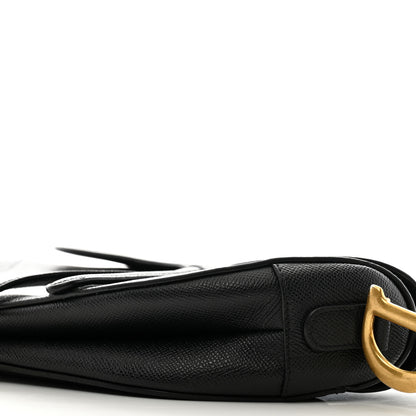 Christian Dior Grained Calfskin Saddle Bag Black 10 of 12