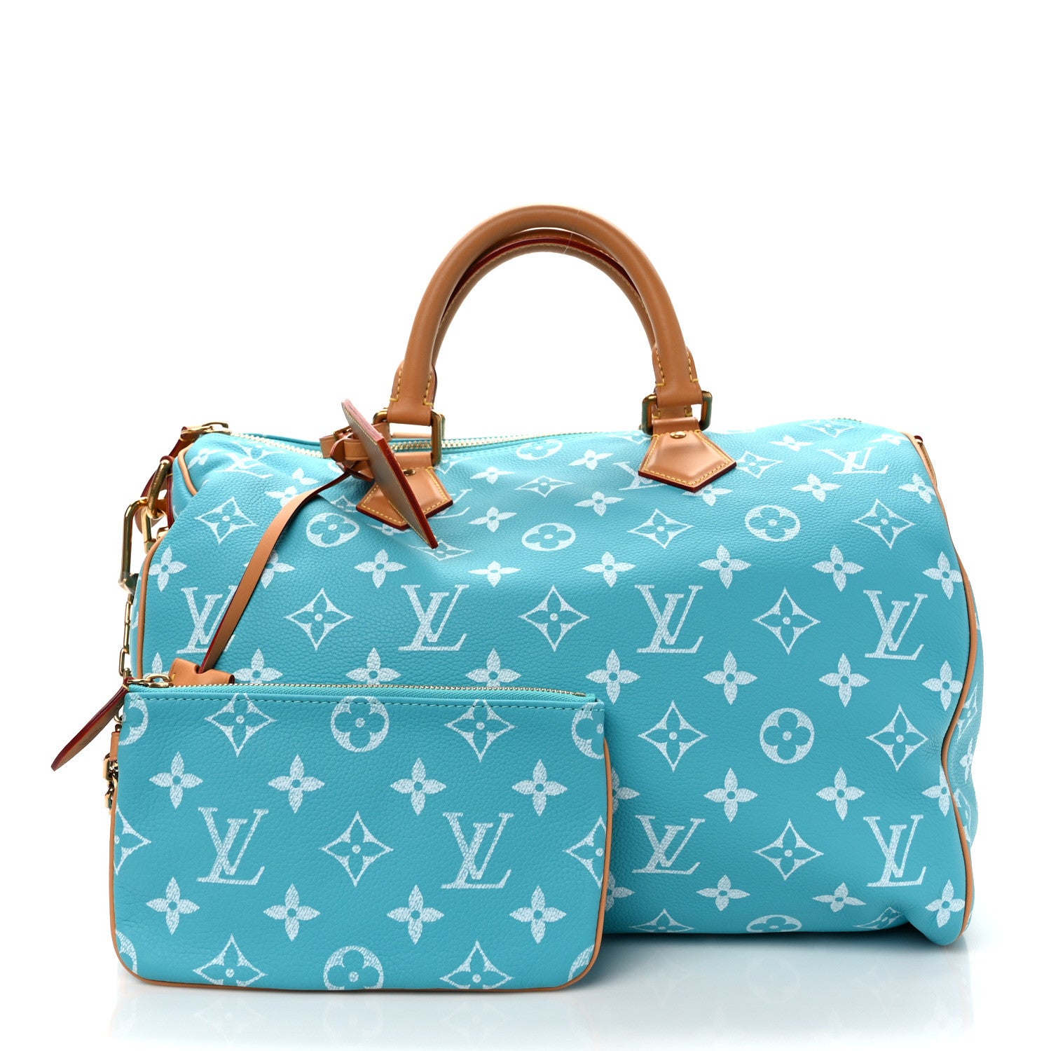 Louis Vuitton Calfskin Monogram Speedy P9 Bandouliere 40 Turquoise 3 of 15