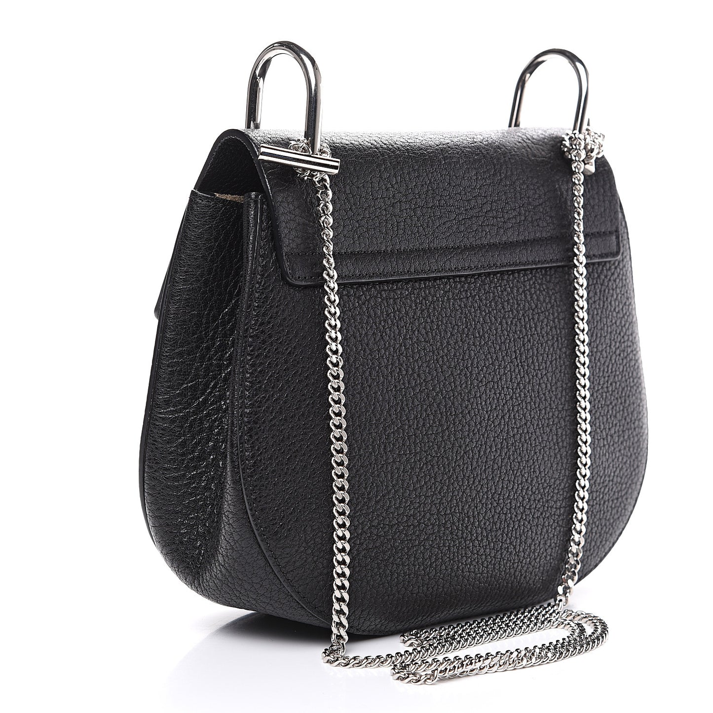 Grained Lambskin Drew Shoulder Bag Black