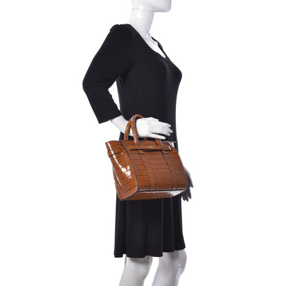 Mulberry Crocodile Embossed Calfskin Small Zipped Bayswater Mustard Yellow 3 of 9