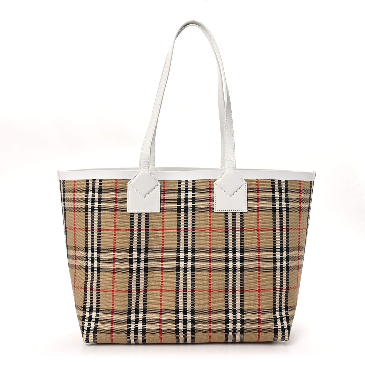 Cotton Vintage Check Medium London Tote Bag White