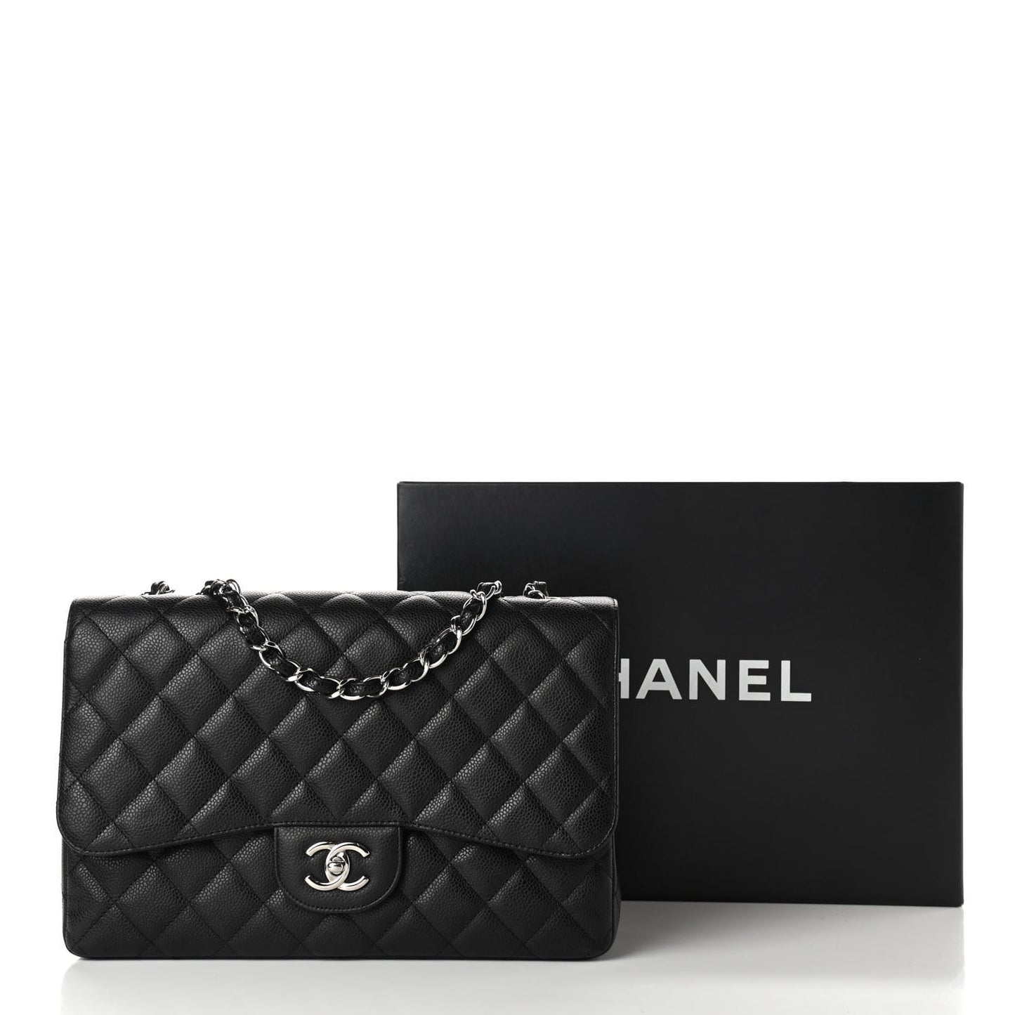 Caviar Quilted Jumbo Single Flap Black