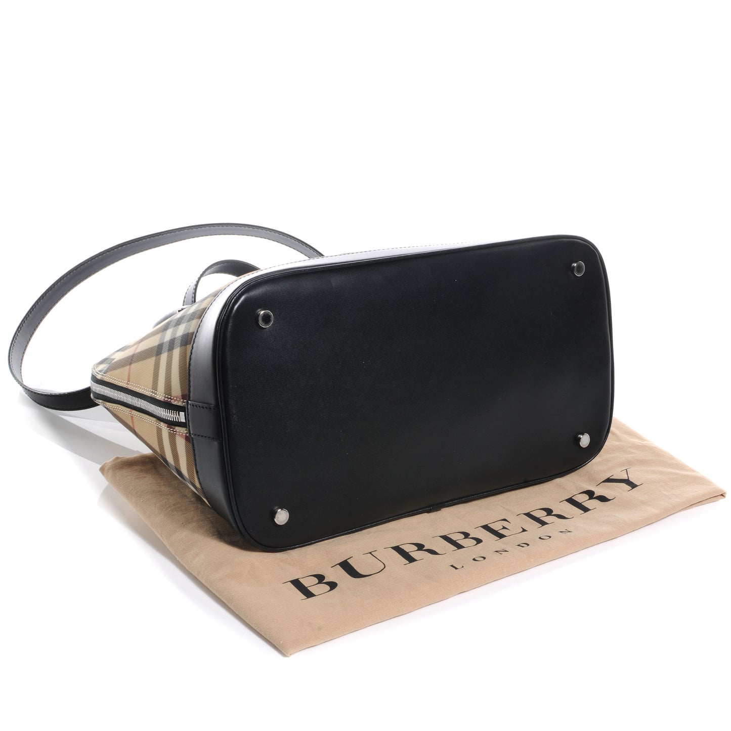House Check Large Bowler Tote Black