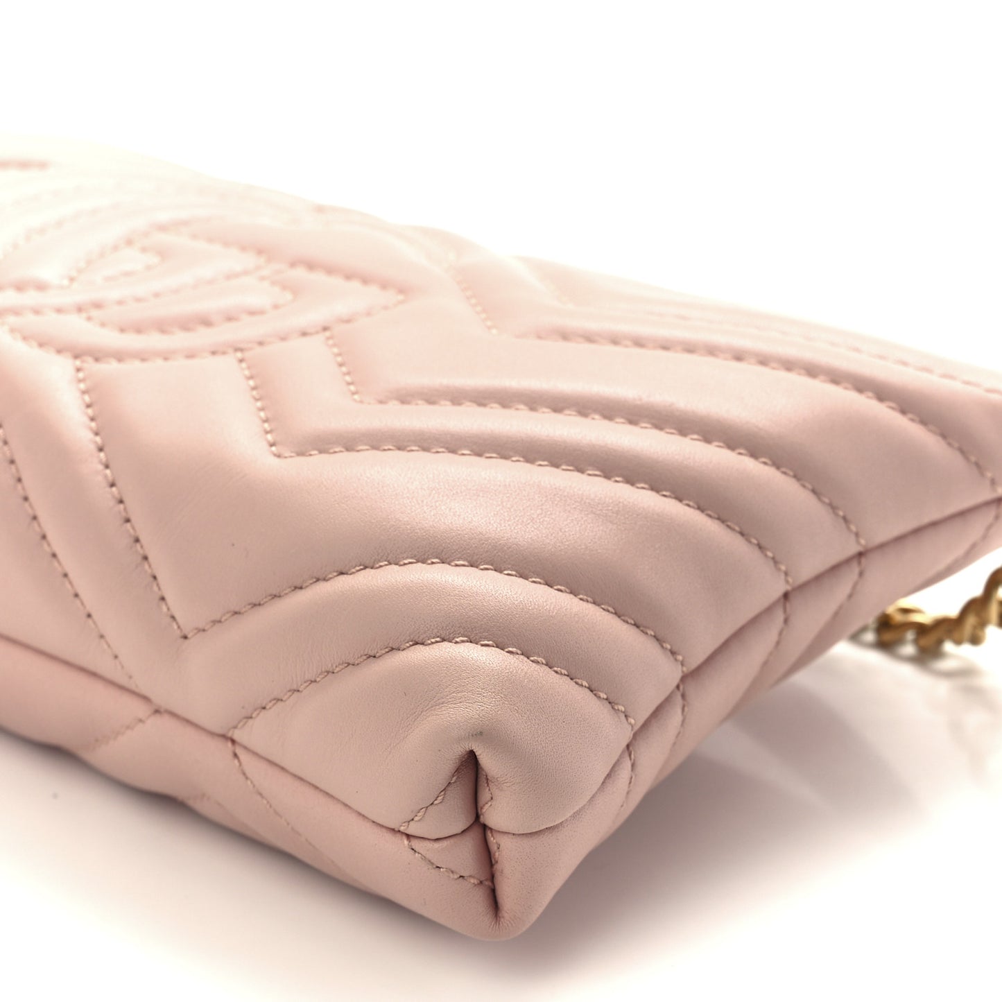 Calfskin Matelasse Mini GG Marmont Chain Bag Perfect Pink