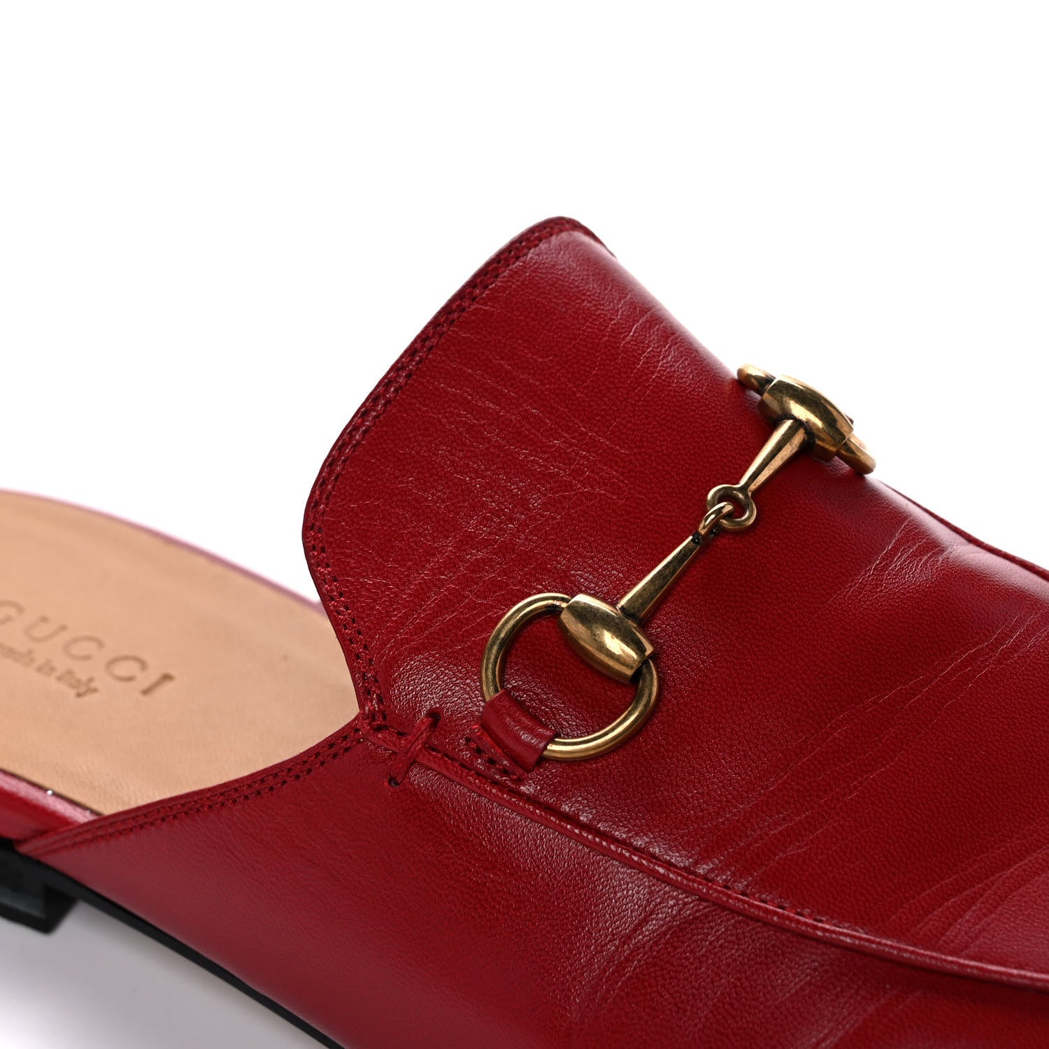 Gucci Malaga Kid Womens Princetown Slippers 38 Hibiscus Red 11 of 14