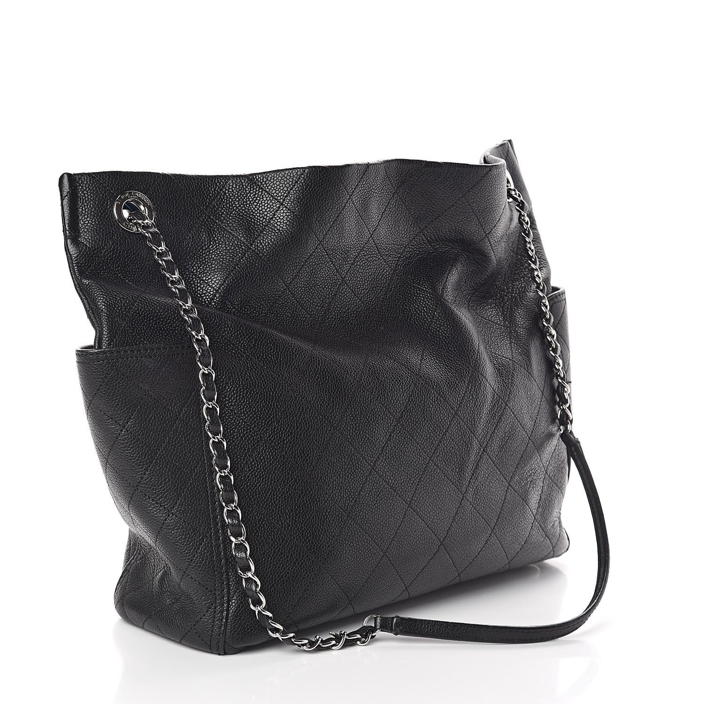 Caviar Stitched Medium CC Pocket Hobo Black