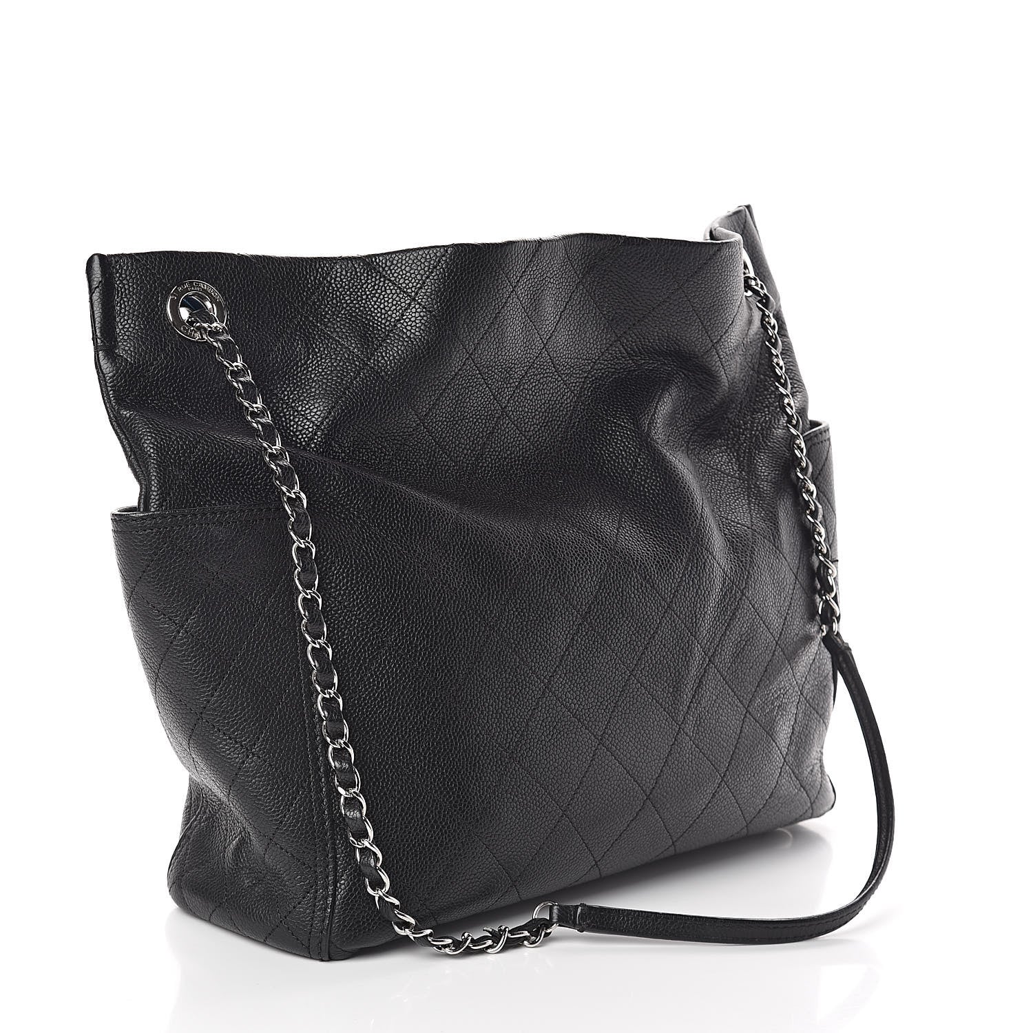 Chanel Caviar Stitched Medium CC Pocket Hobo Black 3 of 10