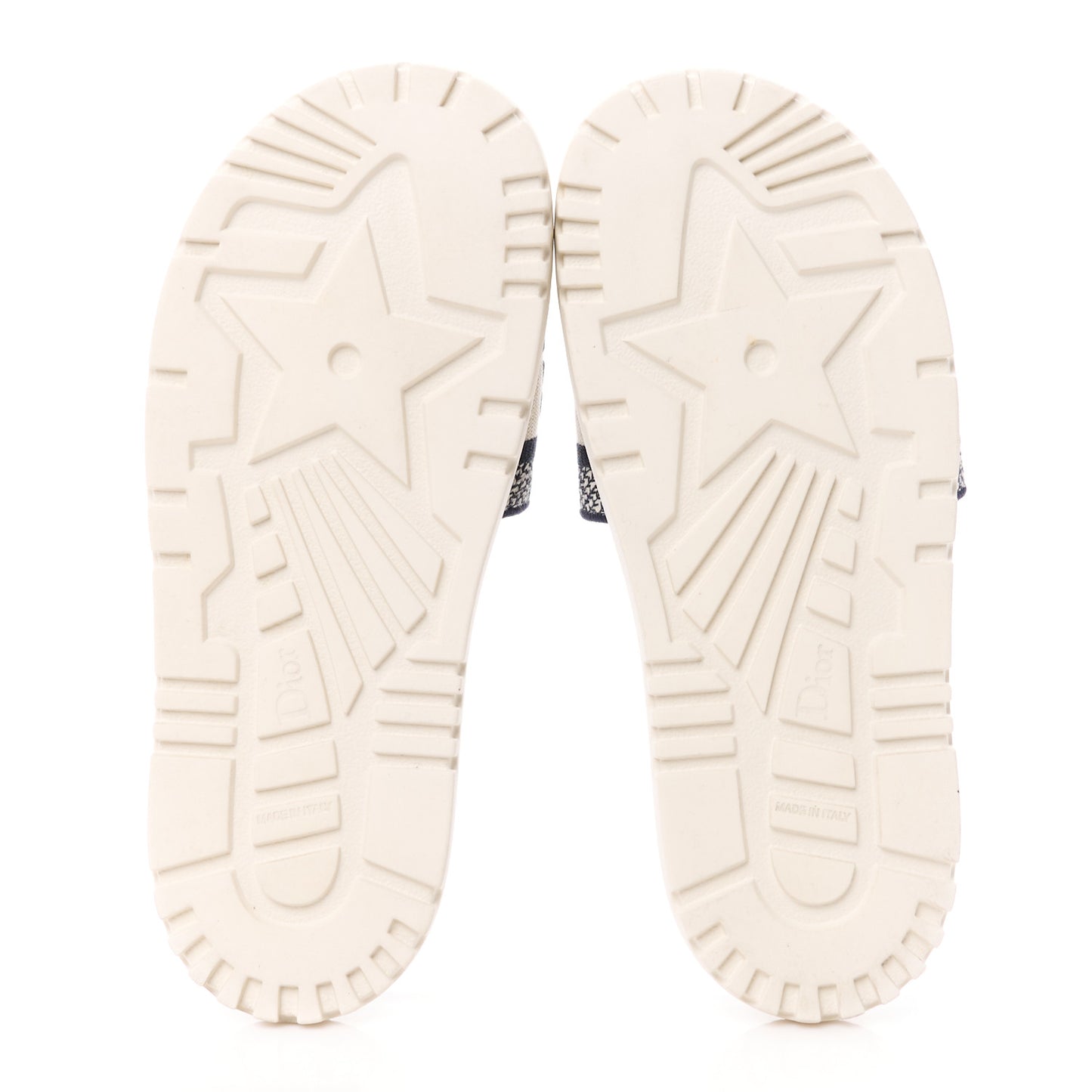 Canvas Toile de Jouy Embroidered Dway 10mm Slide Sandals 40 Deep Blue