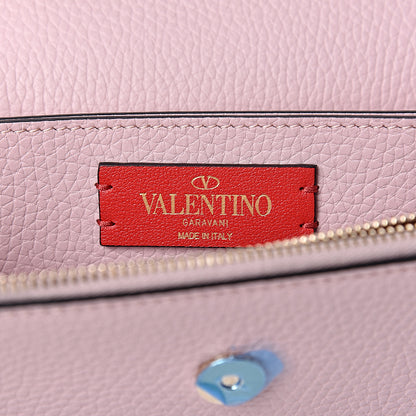 Valentino Garavani Pebbled Calfskin Rockstud Flap Wallet On Chain Poudre 6 of 10