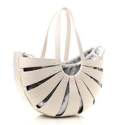 Bottega Veneta French Calfskin Shell Bag White Frost 4 of 9