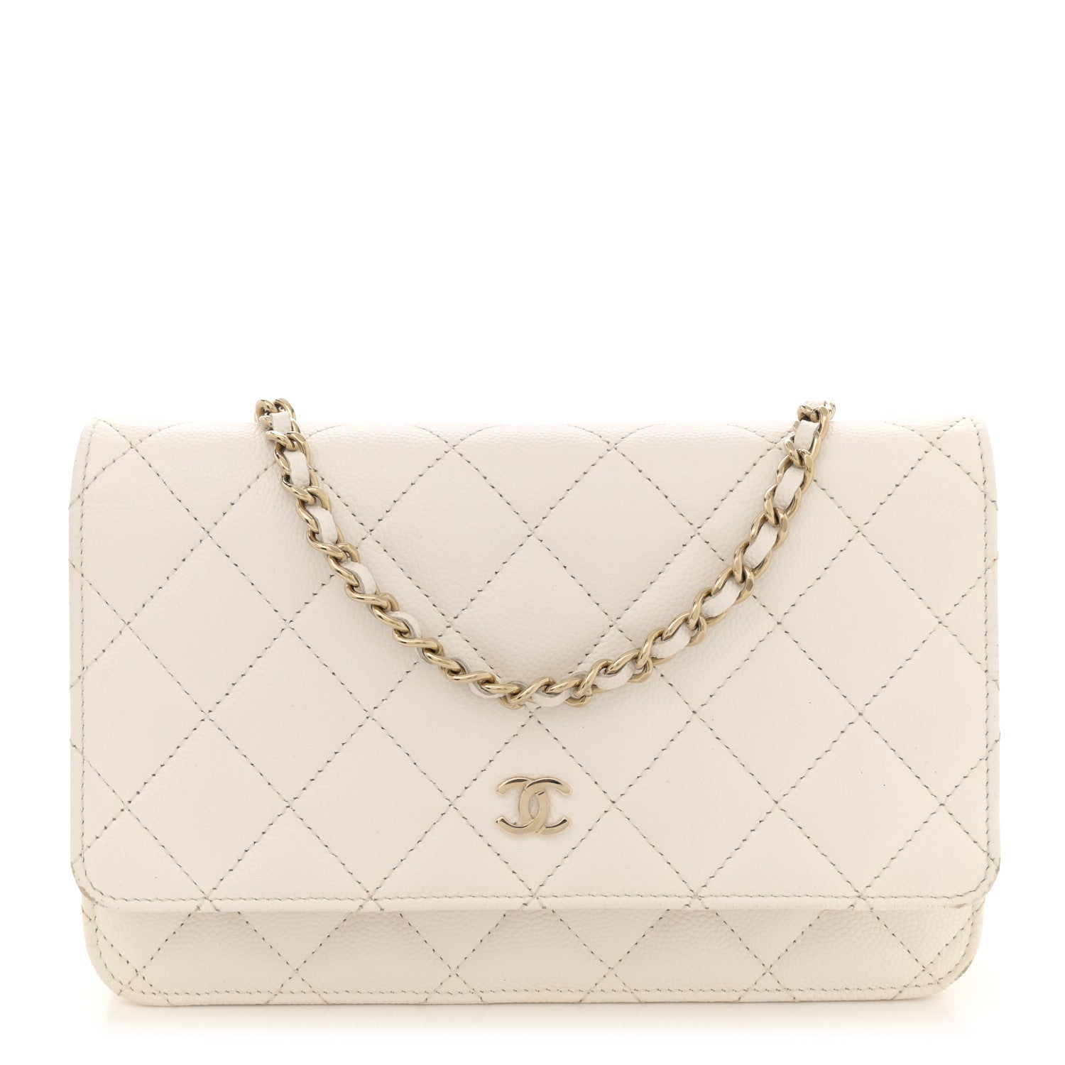 Chanel Caviar Quilted Wallet On Chain WOC White 1 of 17