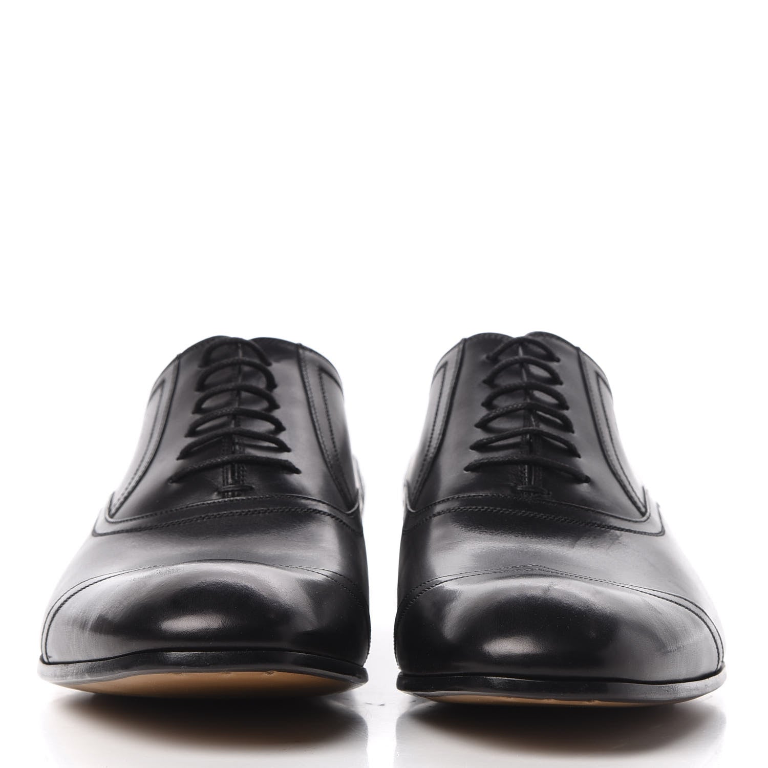 Gucci Calfskin Mens Wingtip Oxford Loafers 9 Black 2 of 11
